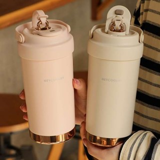 陶瓷保溫瓶 goom 保溫瓶 鈦瓷保溫瓶 陶瓷內膽保溫杯雙飲口女士高顏值500ml咖啡杯2024新款簡約水杯子
