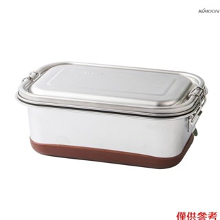 304不鏽鋼保溫桶飯盒 日式學生上班族防漏雙層密封便當盒保鮮盒 1.2L-雙層-純鋼