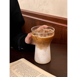 ins玻璃咖啡杯玻璃杯簡約耐熱早餐氣泡水杯美式果汁雙層牛奶hyfd