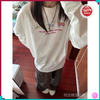 新款上市 桃園出貨🌸 【4185人好評】韓係chic貓咪100%純棉長袖T恤女鞦季新款洋氣ins顯瘦遮肉學院上衣