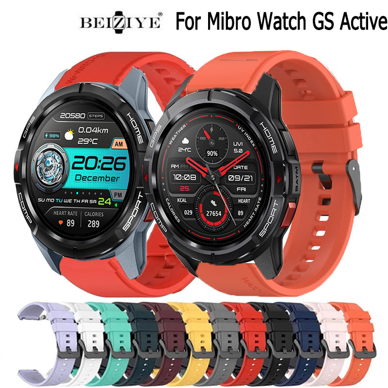 Mibro矽膠表帶Mibro Watch GS Active運動手錶替換腕帶GS Active錶帶 通用錶帶