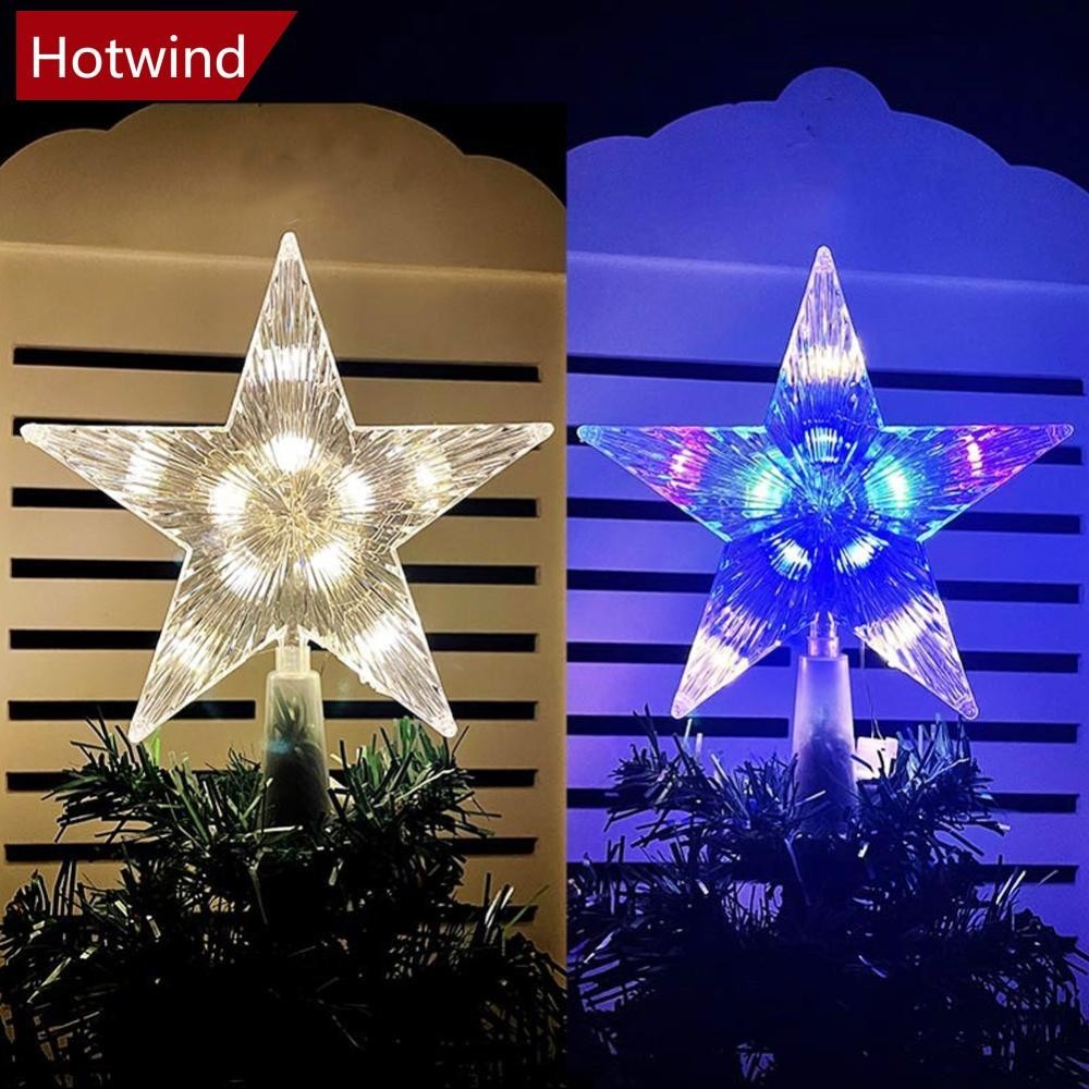 Hotwind 15cm 發光聖誕樹裝飾聖誕樹透明星星帶 LED 燈樹裝飾傢居聖誕裝飾品 Navidad 道具 G8X6