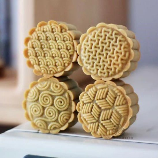6pcs 日式花紋月餅模具 家用和果子壓模 diy家用烘焙工具 糕點模型印具