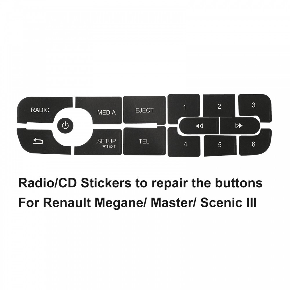 適用於雷諾 Megane Master III CD 收音機音頻按鈕維修貼花貼紙