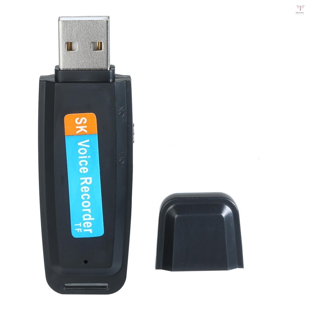 迷你便攜式 USB 錄音機可充電 U 盤錄音機一鍵錄音存儲支持 1-32G TF 卡會議講座採訪