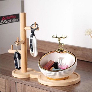 Door storage 門口收納 輕奢創意玄關鑰匙收納盒擺件家用臥室客廳裝飾品託盤擺設開業禮物 巢生活家居館 04