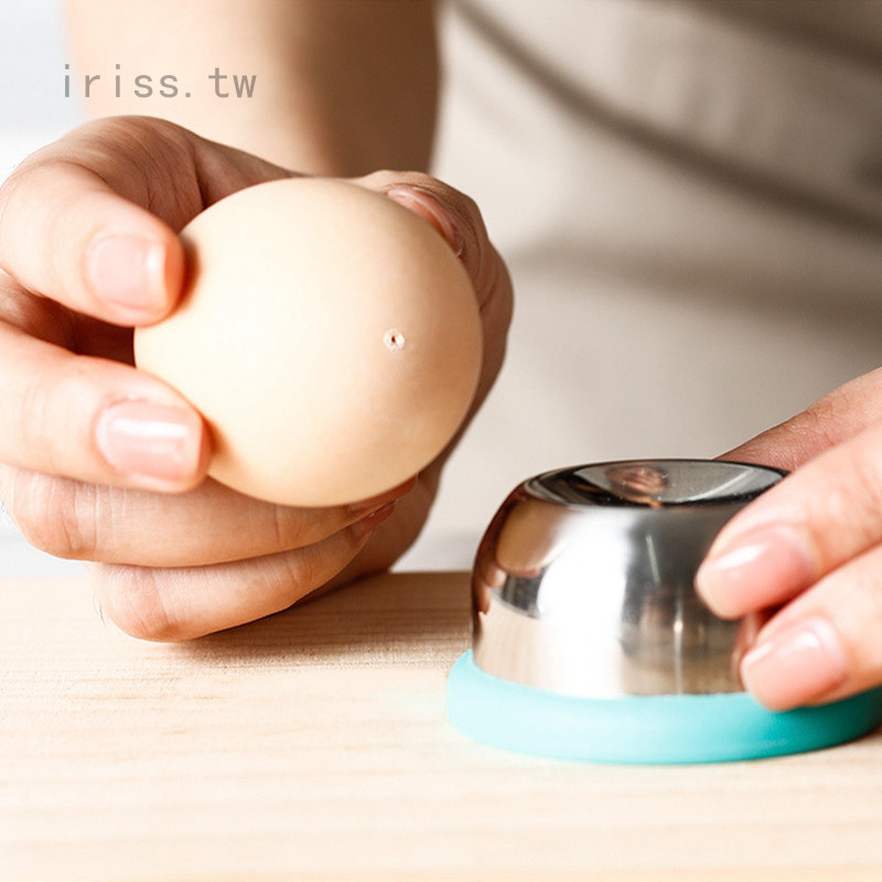 Iris1 304不鏽鋼針蛋器 塑膠底座手動煮雞蛋打孔器 廚房小工具刺蛋器