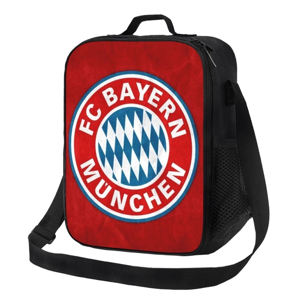 Fc拜仁慕尼黑新款保溫午餐袋雙口袋大容量學生男/女飯盒袋聖誕禮物