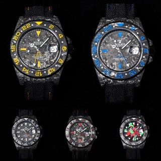 VS新品勞家格林尼治腕錶碳纖維錶殼輕外表堅硬 手錶獨一無二碳纖花紋機械錶 男表尺寸40X12.4吻合原裝 訂製CAL.3