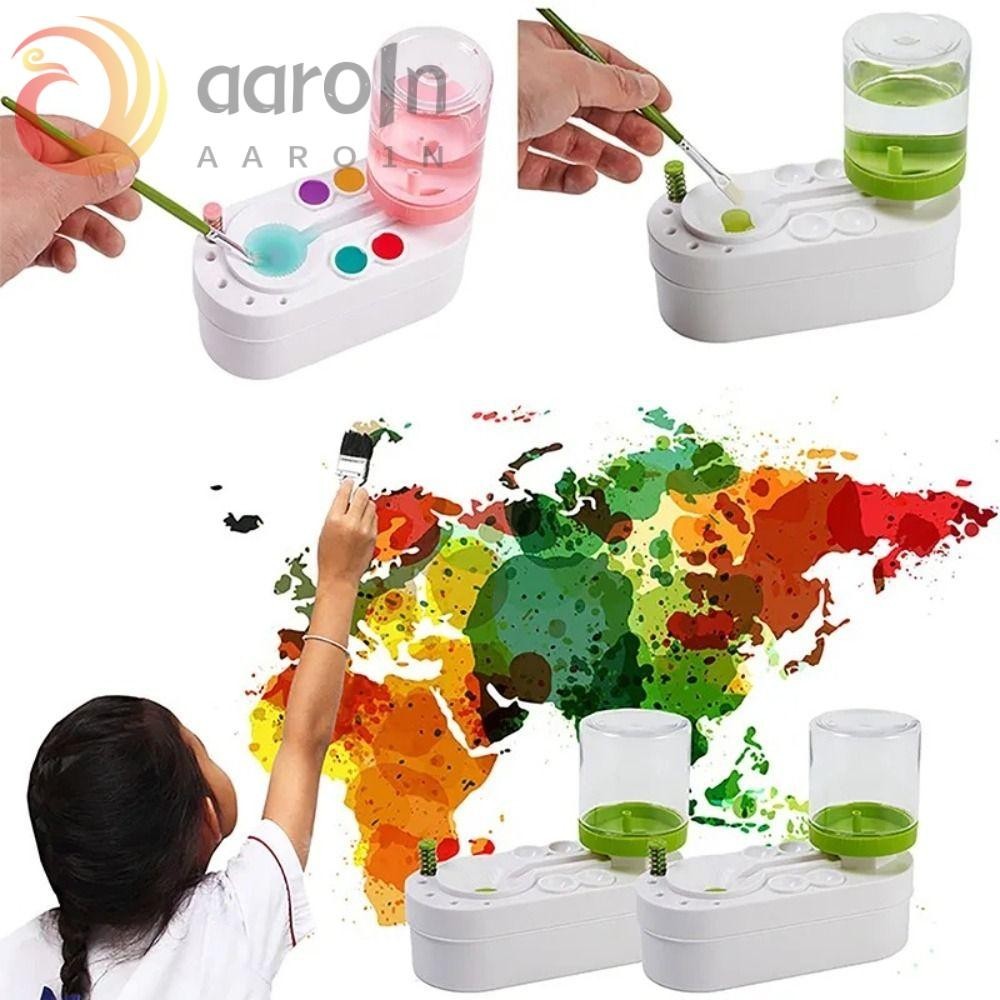 AARO水彩筆刷沖洗器,沖洗杯多功能油漆刷墊圈,刷洗桶粉色/綠色油漆飲水機自動漆刷清潔器孩子