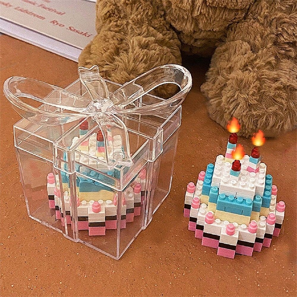 《小顆粒積木》現貨 生日蛋糕diy拼裝圖禮物兼容樂高積木花送男女生朋友玩具蛋糕禮盒