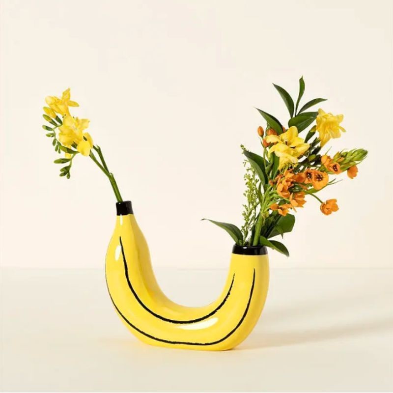 新款香蕉樹脂花瓶插花家居客廳餐廳北歐工藝品客廳裝飾擺件