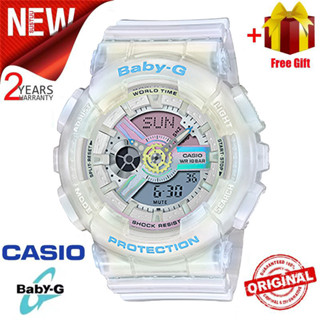 Baby-g 女士運動手錶 BA110 BA112 雙時間耐顯示防震防水世界時間 LED 燈 Babyg 女孩運動手錶