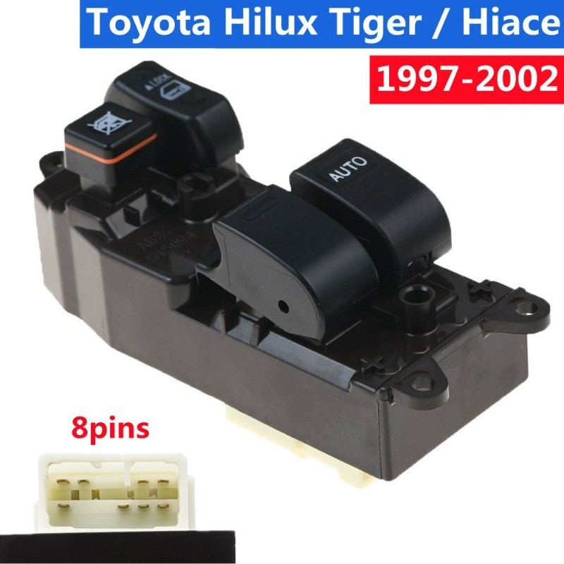 豐田 Zr 適用於 8pins 電動車窗開關車門後視鏡開關玻璃升降開關 Tiger Toyota Tiger Hilux