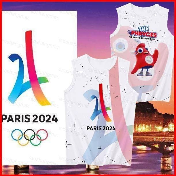 巴黎 2024 年奧運會吉祥物 The Phryge 3D 夏季背心 T 恤動漫短袖上衣 3D