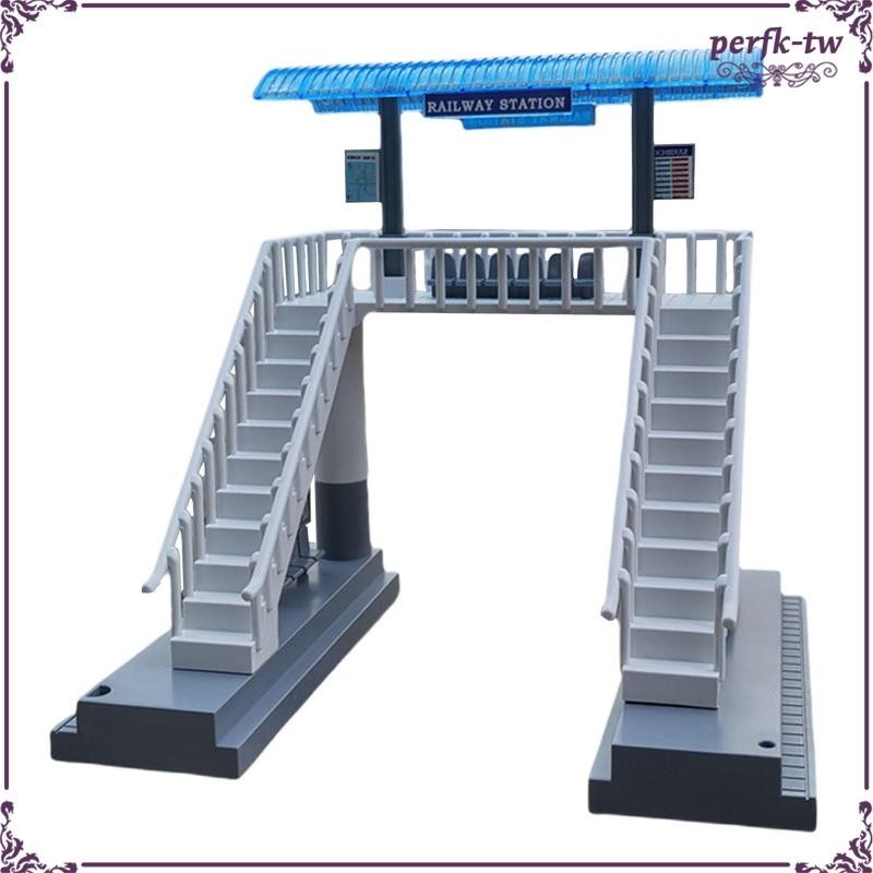 [PerfkTW] 1:8 兒童玩具建築模型仿真火車站,用於西洋鏡風景火車軌道裝飾