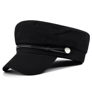 英倫海軍帽貝雷帽皮帶扣韓版百搭潮時尚鴨舌帽八角帽網紅平頂帽