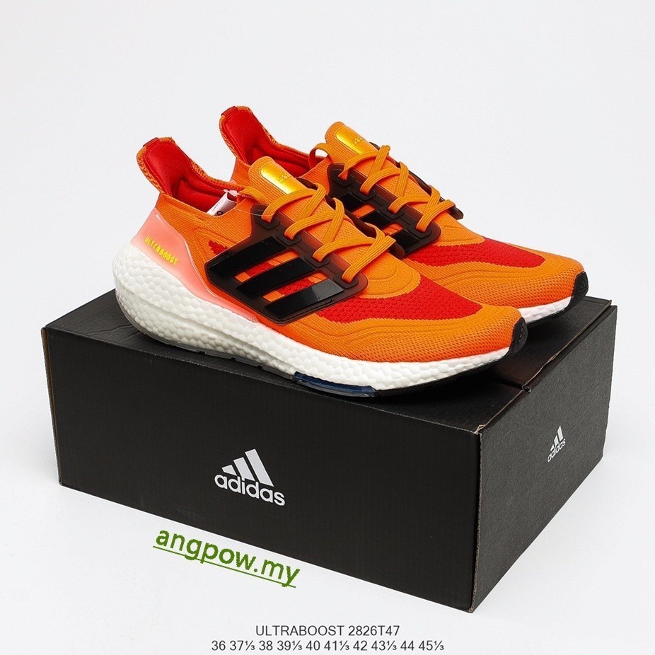 Ad ultraboost21 Ultra Boost Primeknit 跑鞋黑色白色紅色橙色男士女士 2021