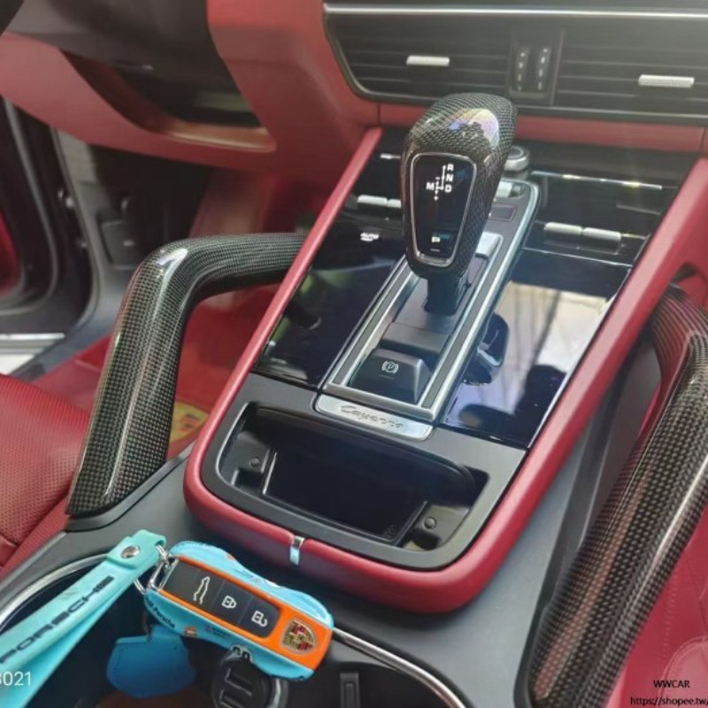 Porsche Cayenne 凱燕 改裝 配件 碳纖維內飾 扶手擋把蓋 后視鏡殼 方向盤裝飾