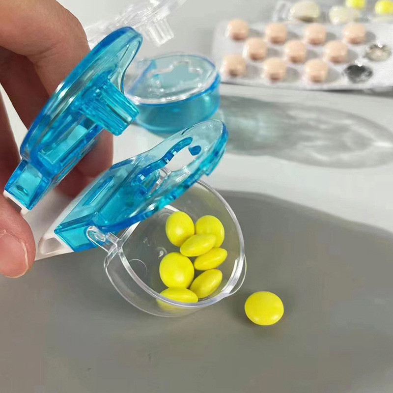 新品取藥器藥盒便捷老人按壓透明便攜藥片ABS兩色可選
