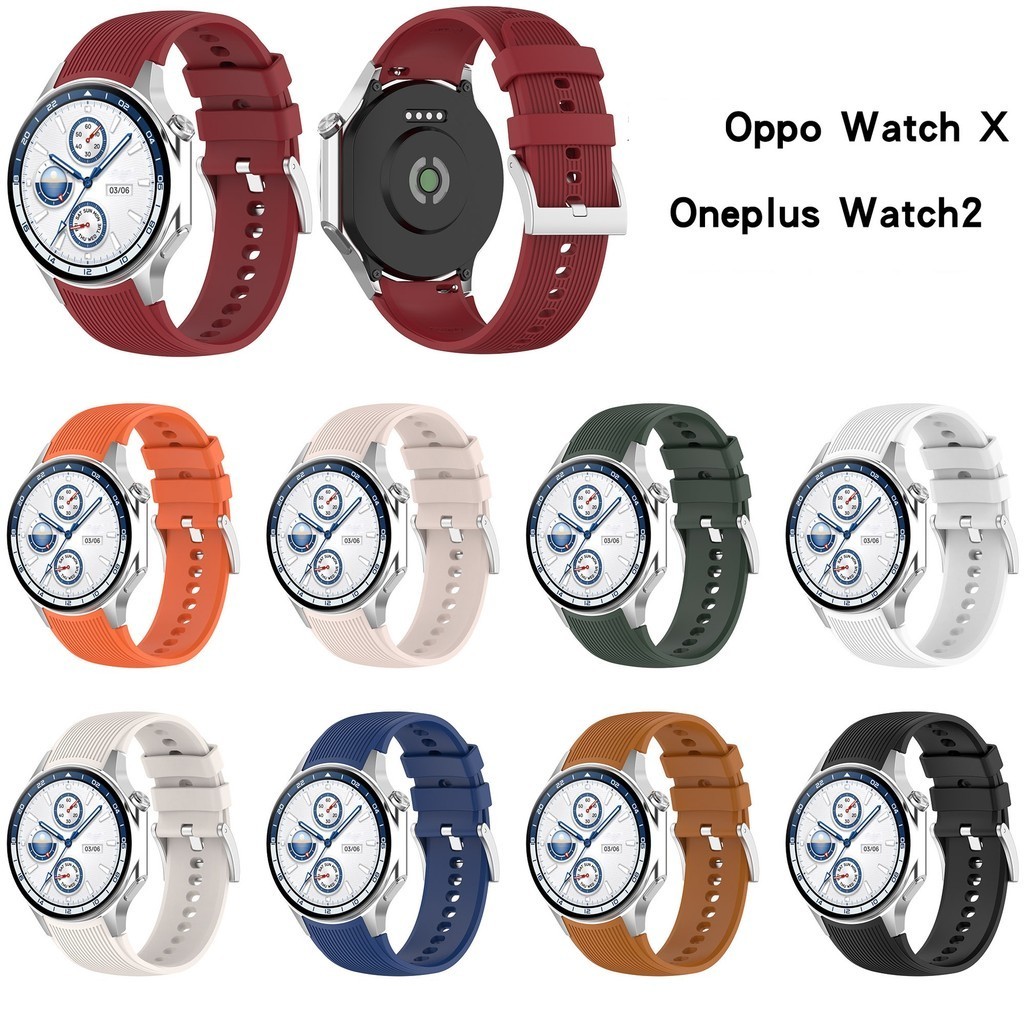 Oneplus Watch2 矽膠錶帶 Oppo Watch X 配件替換腕帶