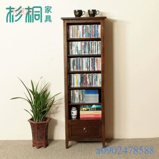 附發票~ CD展示架 杉桐實木CD櫃落地 DVD櫃 CD架 唱片碟片書櫃 收納櫃 木質置物架 展示櫃
