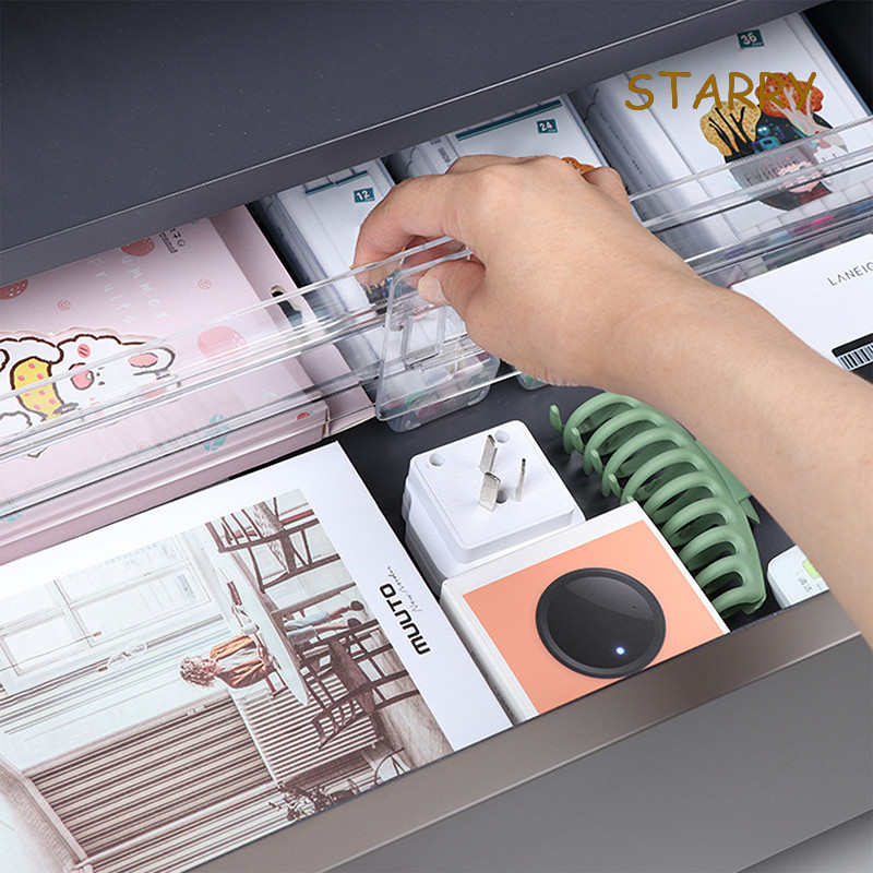 Starry 透明儲物抽屜分隔板可伸縮 PP 抽屜隔板架家用儲物隔板用於衣服和廚房
