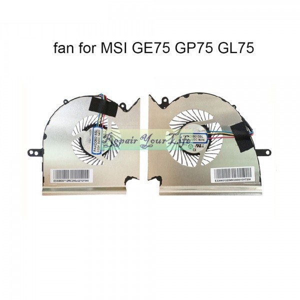 MSI 筆記本電腦散熱風扇適用於微星 GE75 GL75 WE75 MS-17E7 GP75 MS-17E2 PAAD0