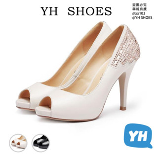 YH SHOES專櫃速髮魚口高跟鞋 厚底涼鞋女 魚口涼鞋 魚口鞋 楔型鞋 特價璞百麗女細跟淺口防水臺真皮高跟女鞋單鞋