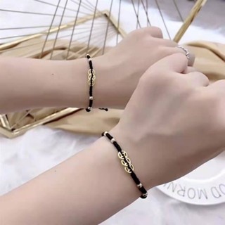 【唯家】快手小錢幣銅錢手工編織手繩女情侶送閨蜜手鍊好運珠氣質2022新款