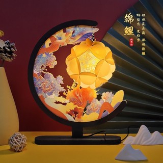 故宮復古創意禮品國潮手工DIY床頭擺件裝飾臺燈光影紙雕燈小夜燈 DIY手工生活館