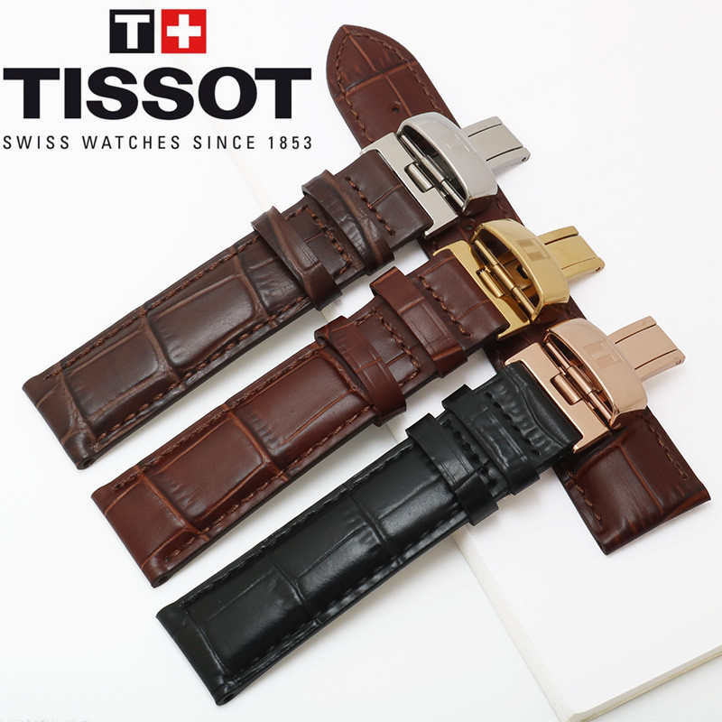 新Tissot/天梭杜魯爾真皮錶帶男力洛克1853庫圖俊雅系列T41/T035 19