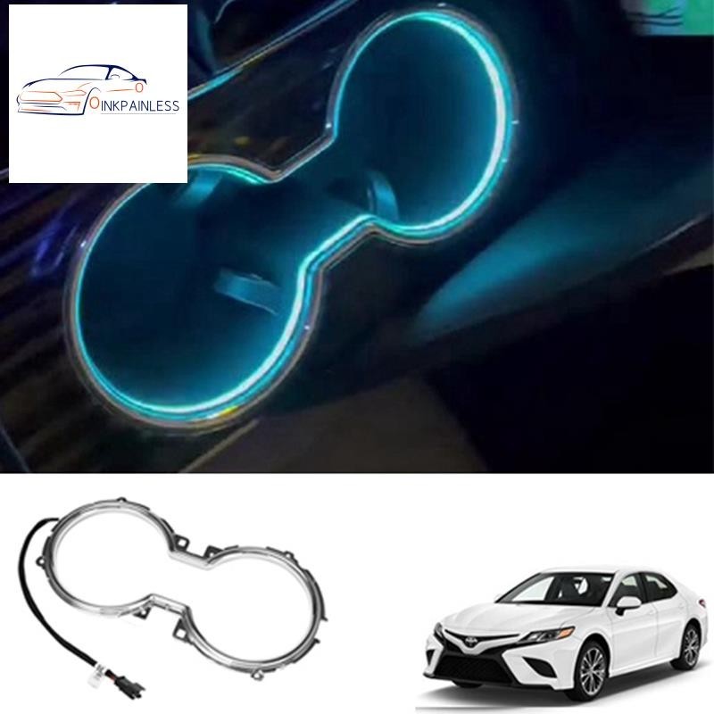 CAMRY 汽車 LED 中央杯架燈室內裝飾燈氛圍燈冰藍色適用於豐田凱美瑞 2018-2022