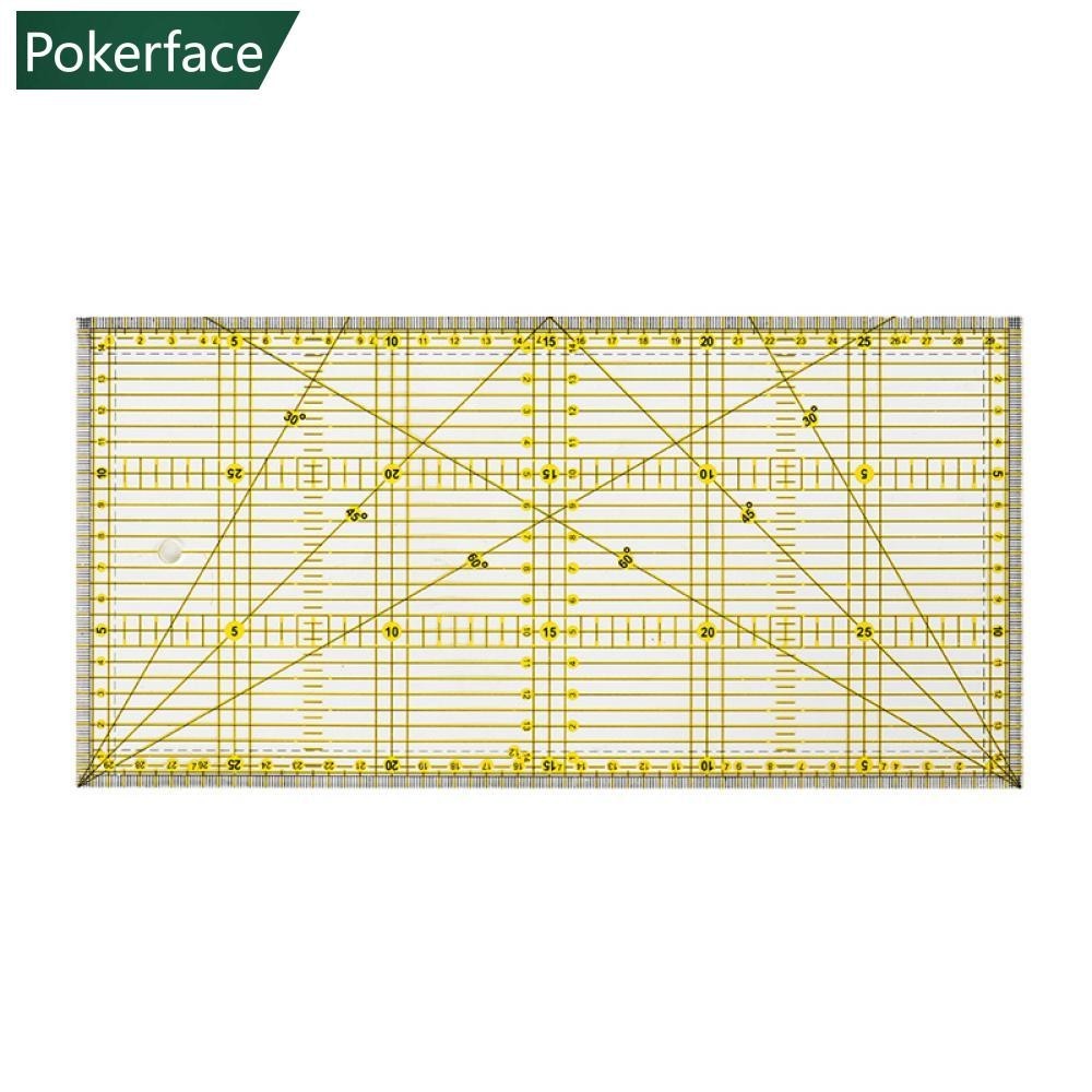 Pokerface 30*15cm 拼布尺絎縫工具縫紉拼布尺織物裁布尺繪圖裁縫配件E1Q9