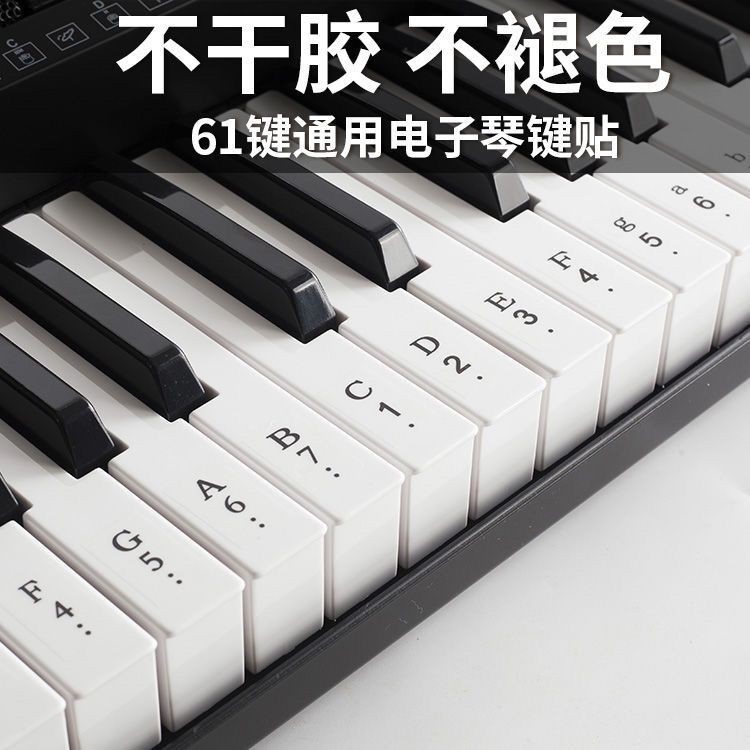 ‹鋼琴貼紙›現貨 61鍵電子  琴鍵貼  88鍵鋼琴鍵位貼簡譜初學音標數字透明不乾膠  琴鍵貼