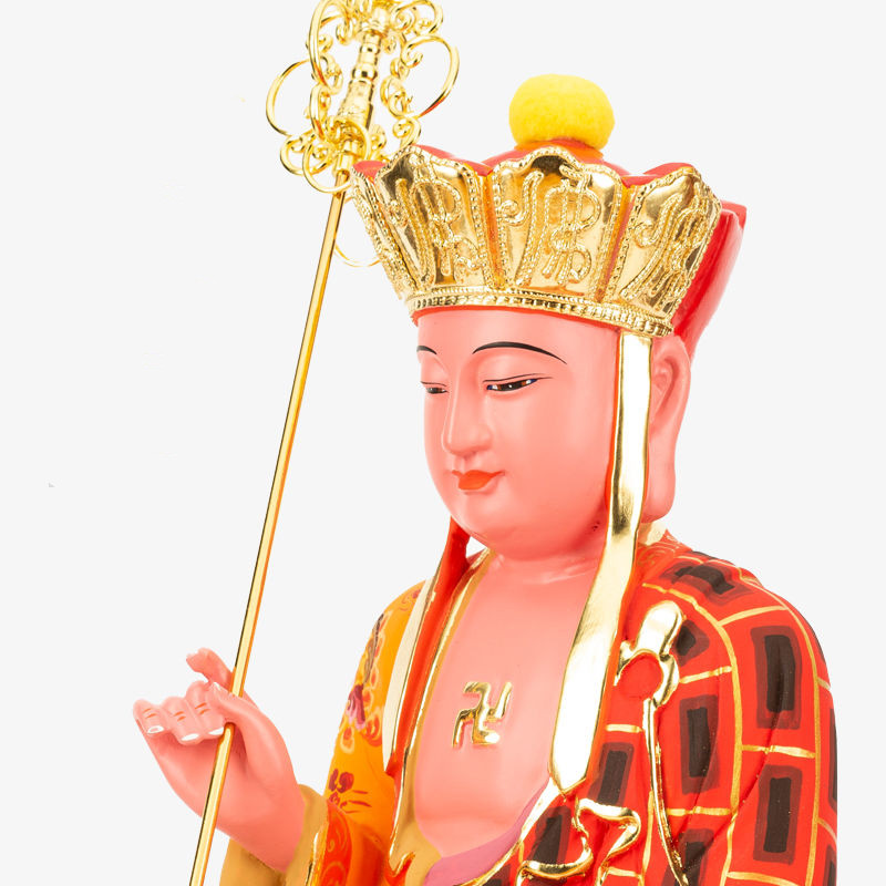 地藏王菩薩佛像木雕擺件香樟木雕刻寺廟家用供奉地藏神像訂製