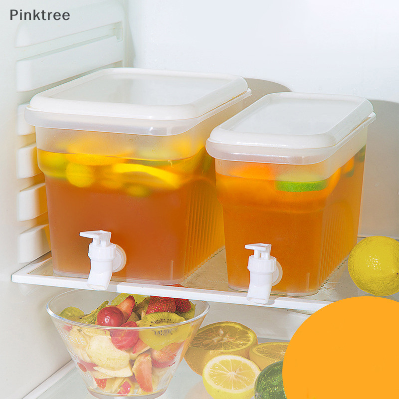 Ptr 大號冰箱冷水壺帶水龍頭檸檬水瓶飲料器皿水壺飲料分配器冷水桶廚房 TW