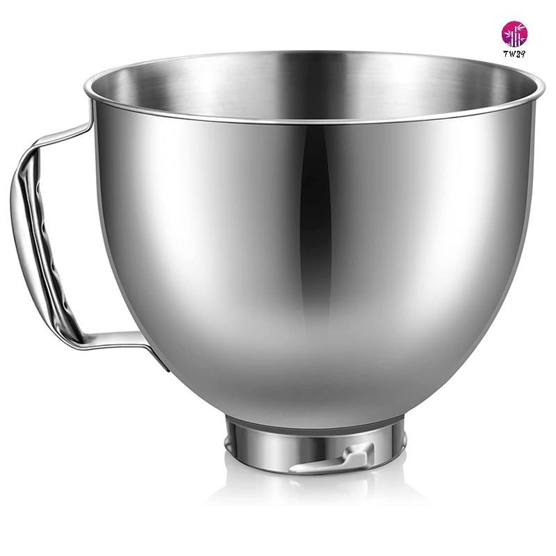 1 件碗銀色替換 KitchenAid 4.5-5 夸脫傾斜頭立式攪拌機,適用於 KitchenAid 攪拌碗,洗碗機安