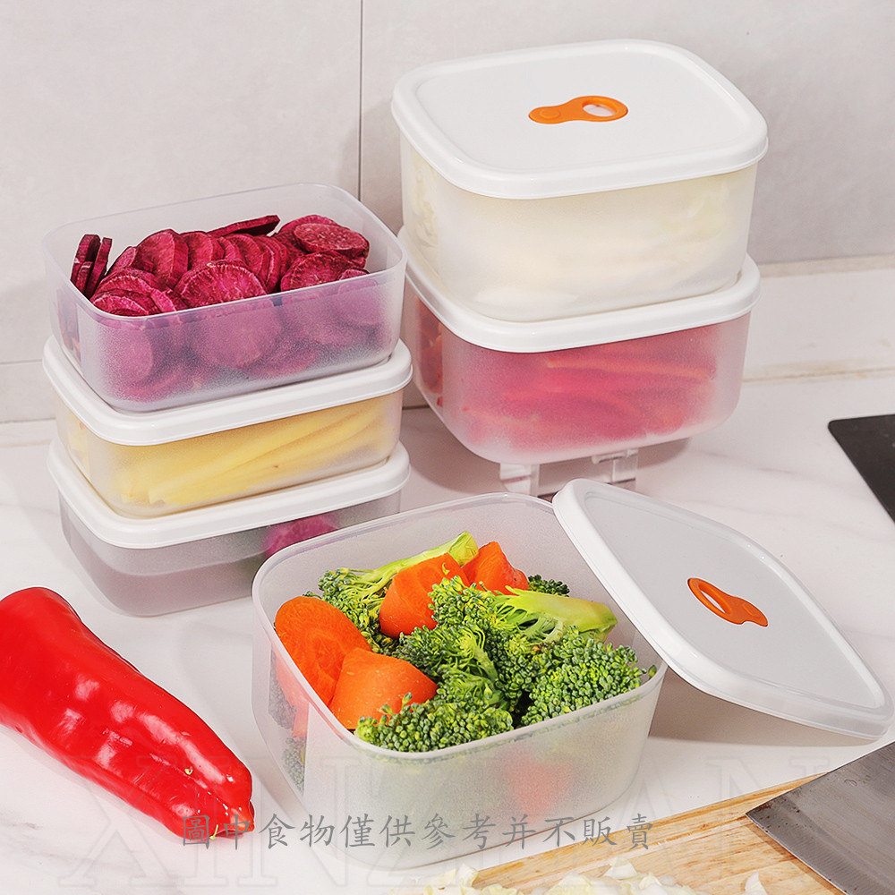 帶蓋冰箱食品保鮮盒 - 透明蔬菜水果肉類儲存容器 - 防漏密封盒 - 廚房收納配件 - 食品級便當盒