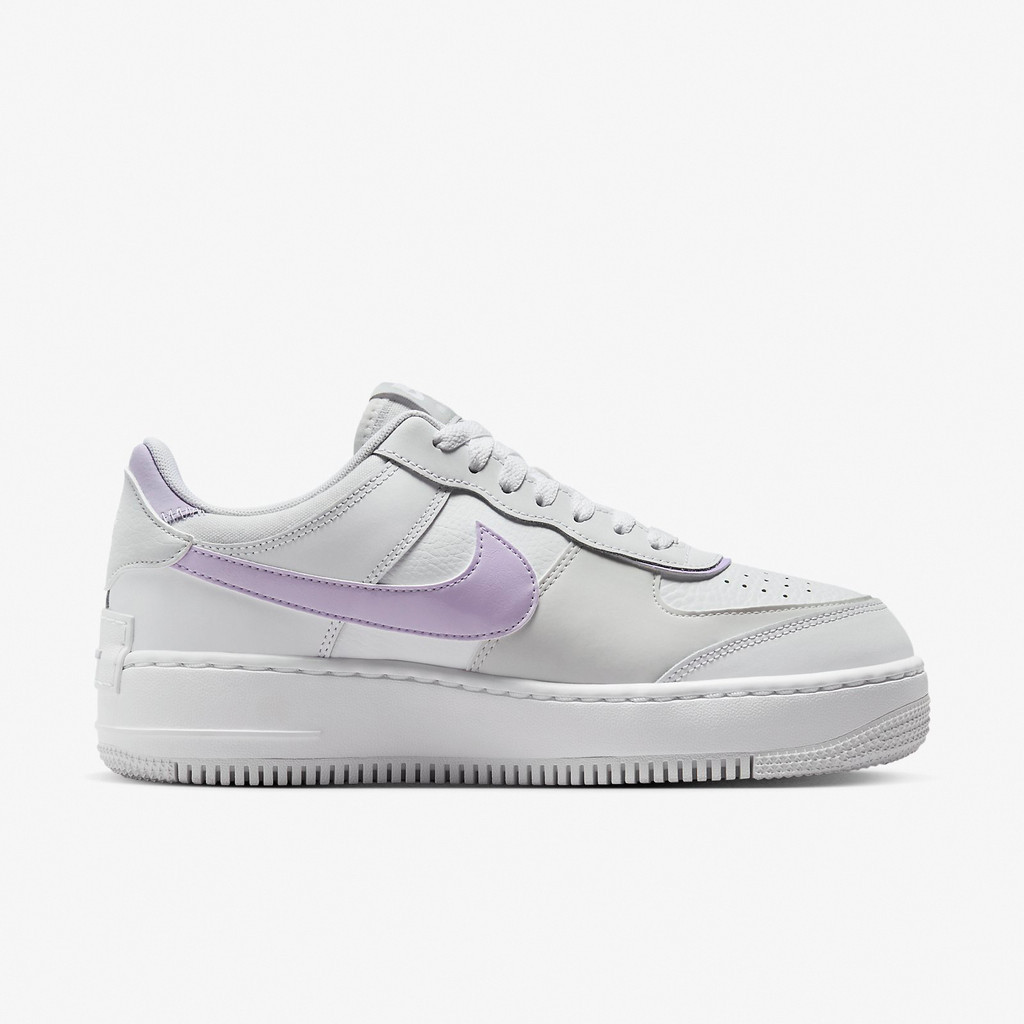 Nike 休閒鞋 Wmns AF1 Shadow 女鞋 白 紫 拼接 解構 小白鞋  [ACS] FN6335-102