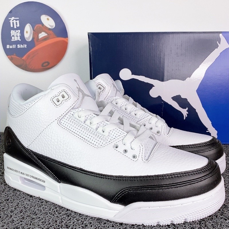 高品質 Fragment x Air Jordan 3 聯名 藤原浩 白色 白黑 AJ3 籃球鞋 DA3595-100