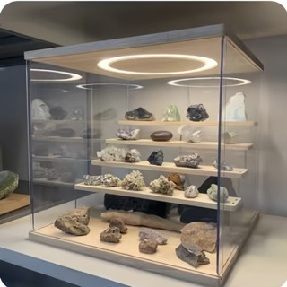 公仔展示盒 公仔收納盒 公仔櫃 公仔盒手辦展示架盲盒molly娃娃階梯收納盒模型樂高公仔透明防塵收藏櫃