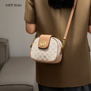 【GET BAG】納蘭杜女士包包 2025新款斜揹包春夏女包高階感真皮小圓包迷你小包斜揹包