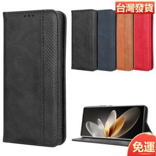適用vivo V27 Pro手機殼V27 5G手機皮套插卡磁吸翻蓋復古紋保護殼