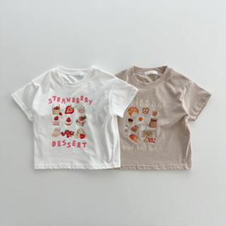 新款草莓甜甜圈兒童短袖T恤OottBe夏季純棉印花上衣