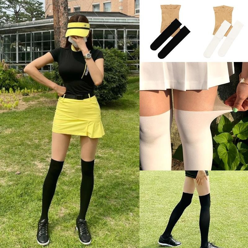 雙色高爾夫防晒絲襪內搭褲韓國女士冰絲襪無縫golf防紫外線女裝