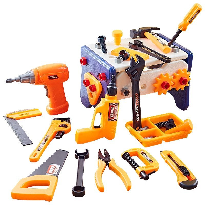 椅子修理工具箱 工程師玩具 擰螺絲工具箱 積木拼圖玩具 螺絲玩具 DIY創意工具箱 組裝拼裝