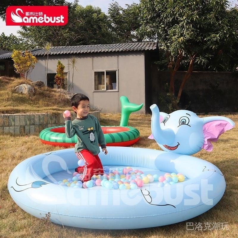 現貨大象噴水池寶寶嬰兒親子玩具家用充氣游泳池兒童小孩西瓜噴水池