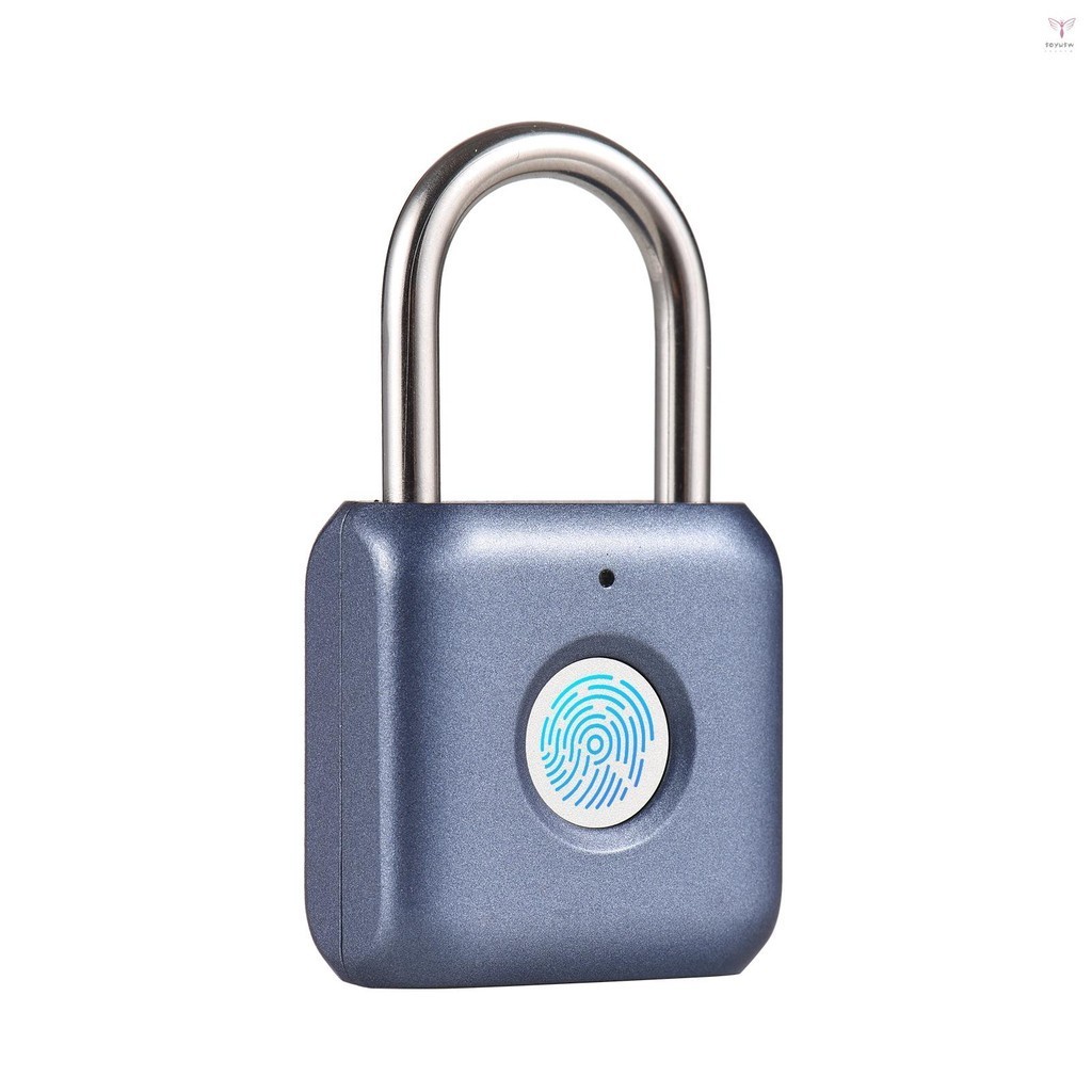 迷你指紋掛鎖 USB 可充電指紋鎖 20 個指紋 IPX2 防濺防盜安全掛鎖,適用於門自行車行李背包櫃