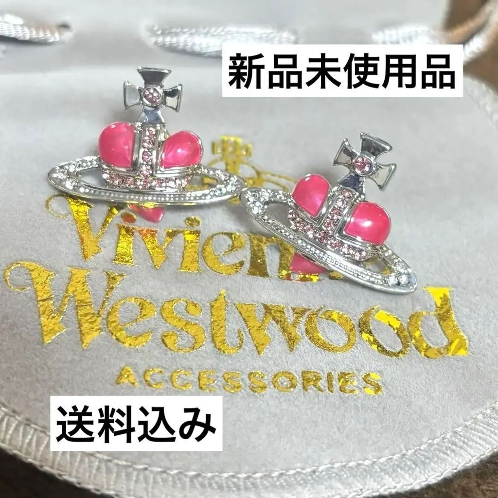 近全新 Vivienne Westwood 薇薇安 威斯特伍德 耳環 粉紅 日本直送 二手